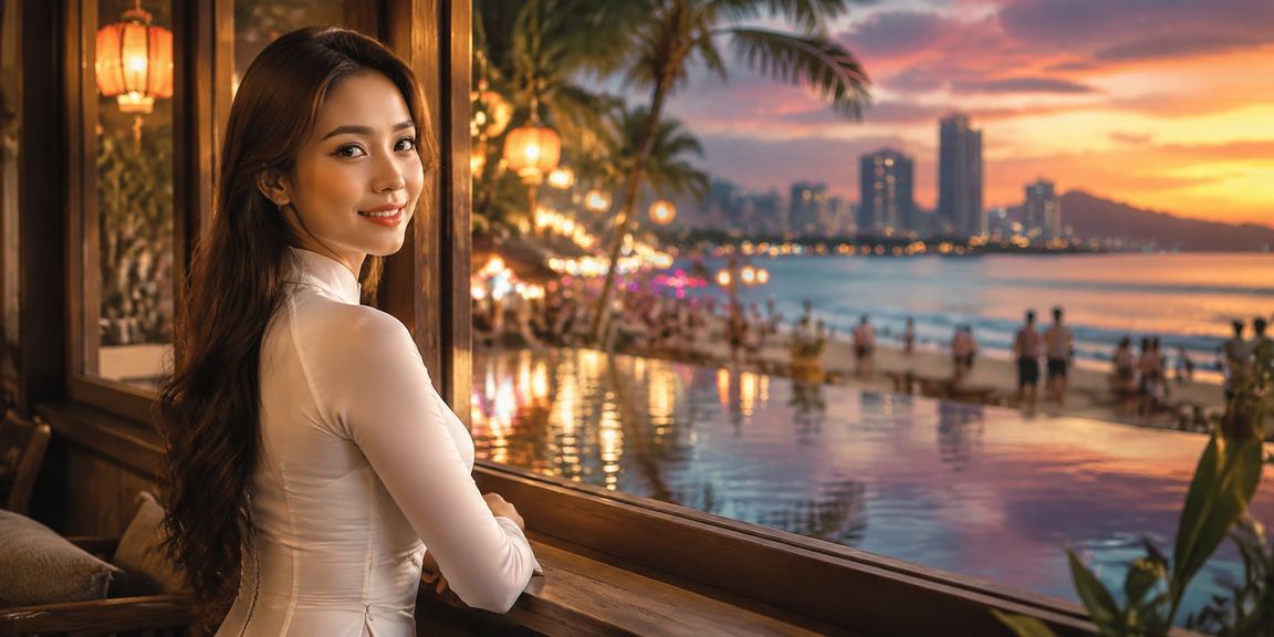 Người dùng Đà Nẵng trong tà áo dài xem kết quả cá cược thể thao trên điện thoại